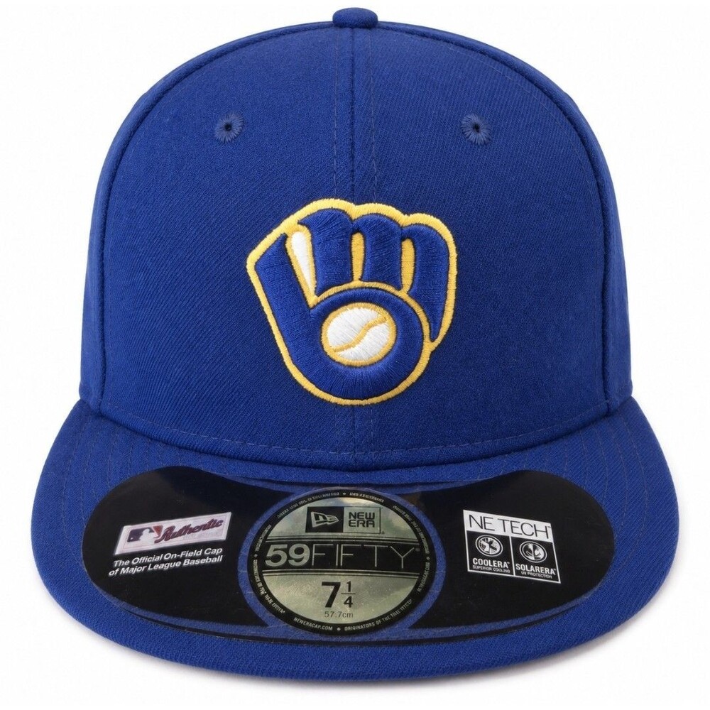 Milwaukee Brewers New Era 59FIFTY On-Field Fitted Hat 7 1/4 Blue MLB